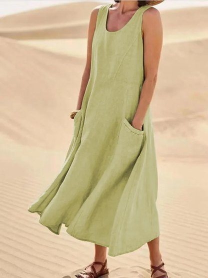 Naysi™ | Robe Élégante en Lin et Coton
