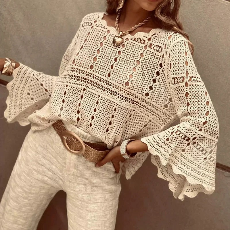 Océane Dubois® | La Blouse Crochet Bohème Chic