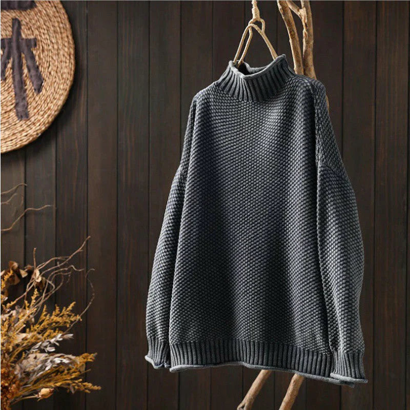 Jadya™ | Pull Col Montant Texturé en Laine