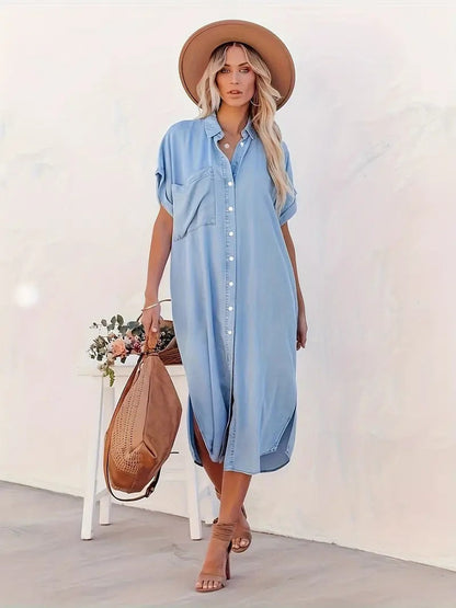 Béatrice - Chemise Robe avec Poches