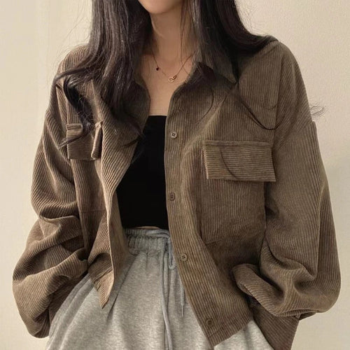 Veste décontractée en velours côtelé confortable pour un style quotidien