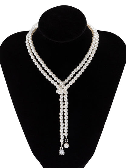 Collier à pampilles en perles tendance vintage