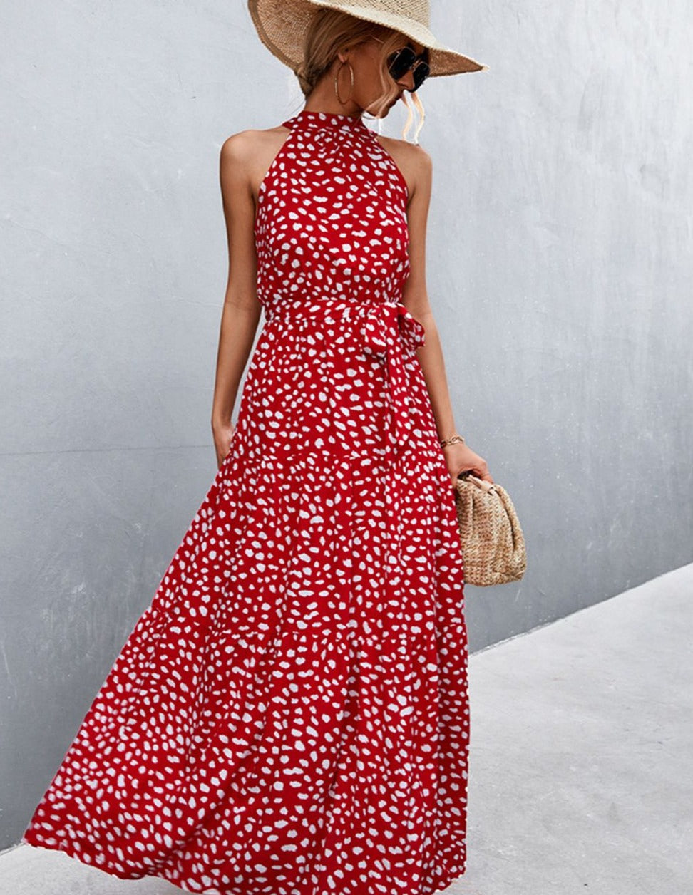 Robe sans manches avec imprimé estival