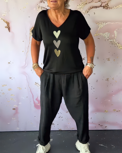 Aimée™ | Shirt à manches courtes et col en V
