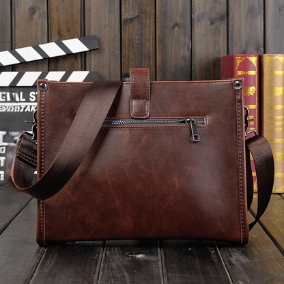 Sac à bandoulière rétro homme en cuir marron