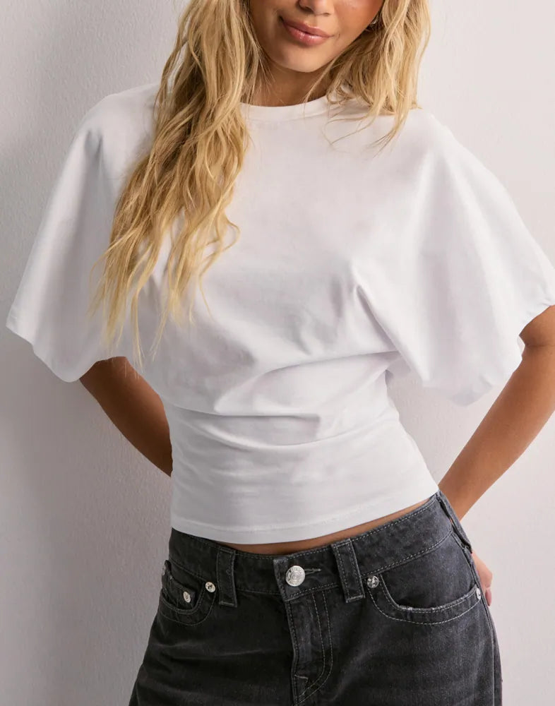 T-shirt ample en coton à manches larges détendues