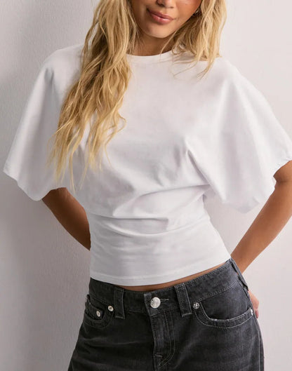 T-shirt ample en coton à manches larges détendues