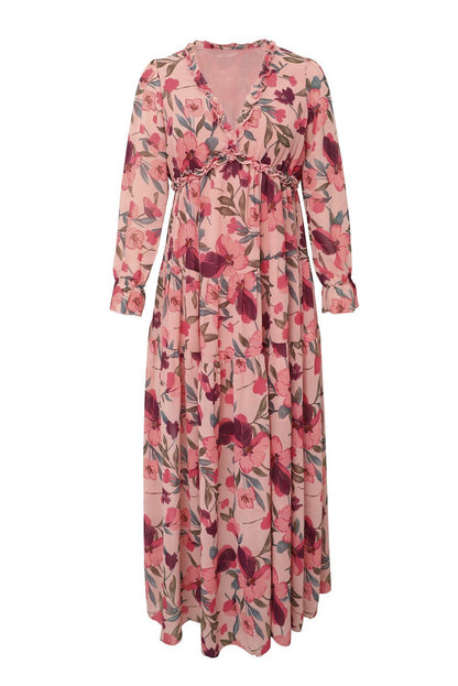Pauline Laurent® | Robe maxi imprimée avec décolleté en V