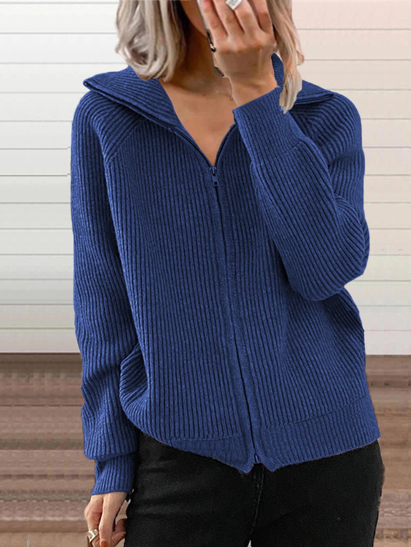 Veste pull zippée en coton épais douillette