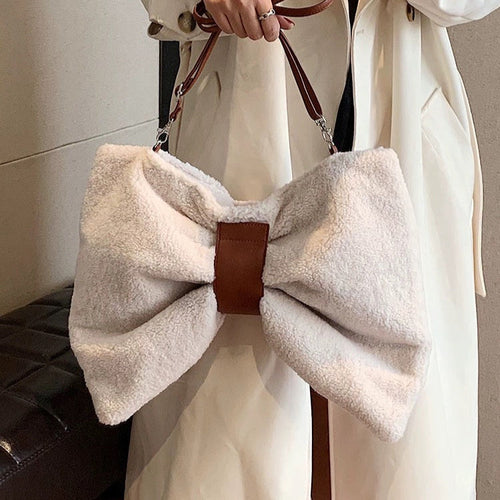 Sac à bandoulière imitation laine de mouton