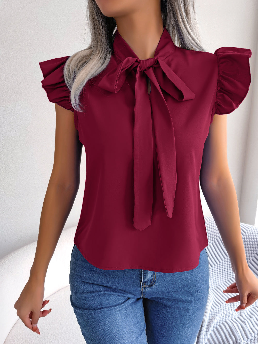 Océane Dubois® | Blouse avec noeud