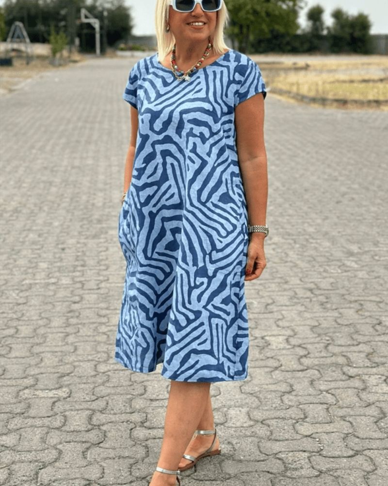 Robe Midi Élégante de Printemps avec Silhouette Flottante