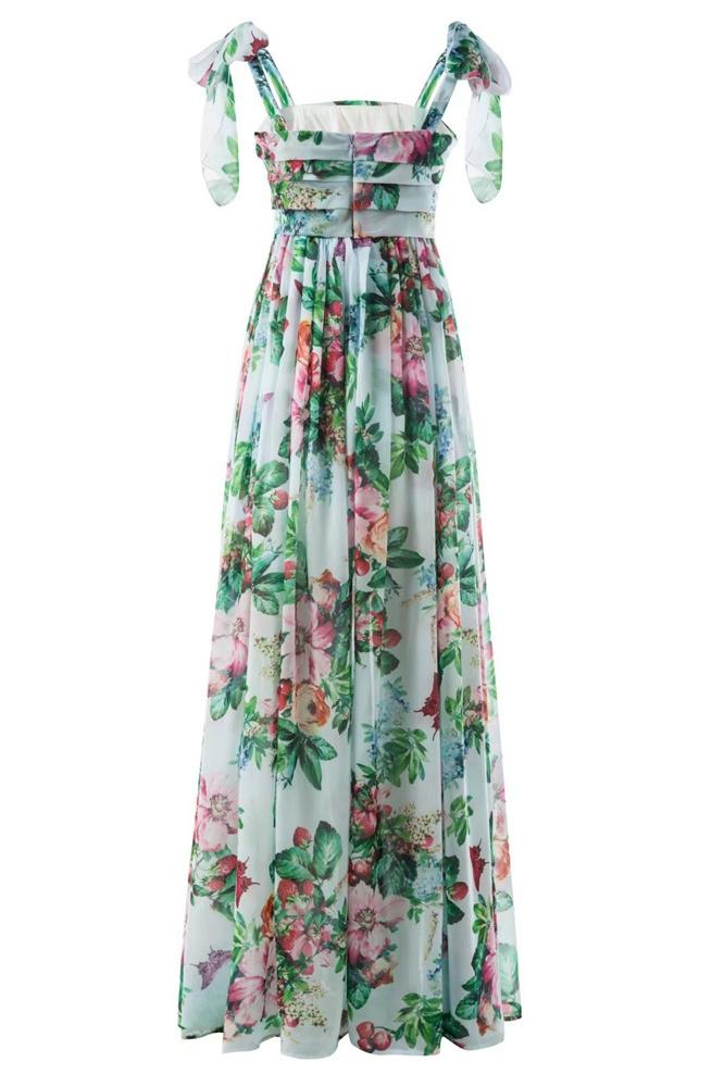Pauline Laurent® | Robe maxi imprimée à bretelles