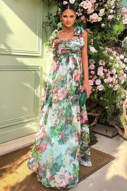 Pauline Laurent® | Robe maxi imprimée à bretelles