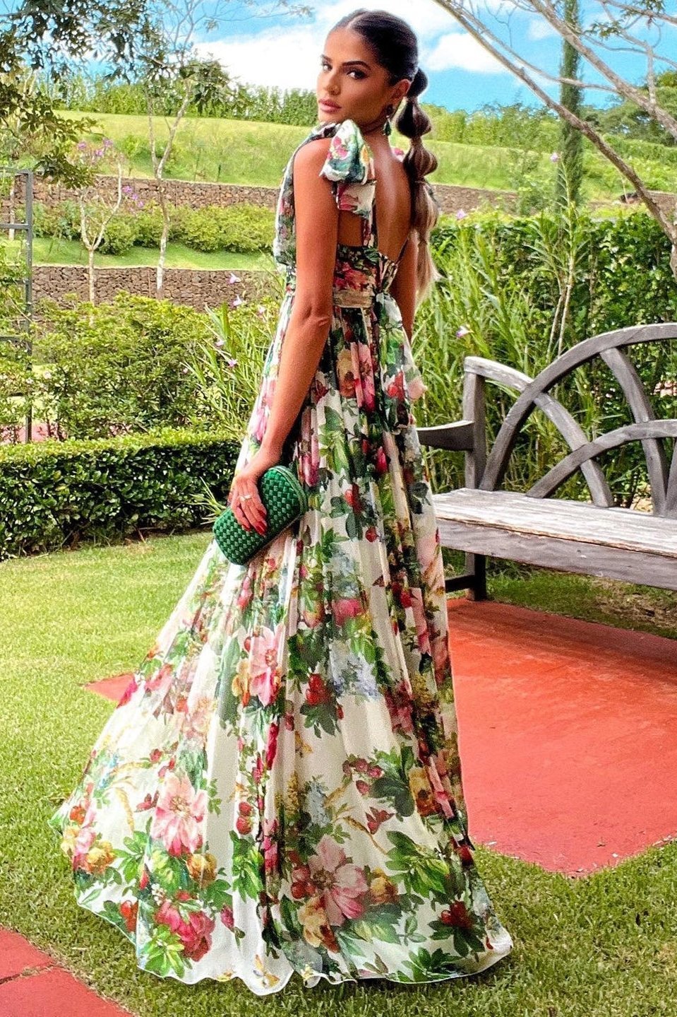 Pauline Laurent® | Robe maxi imprimée à bretelles
