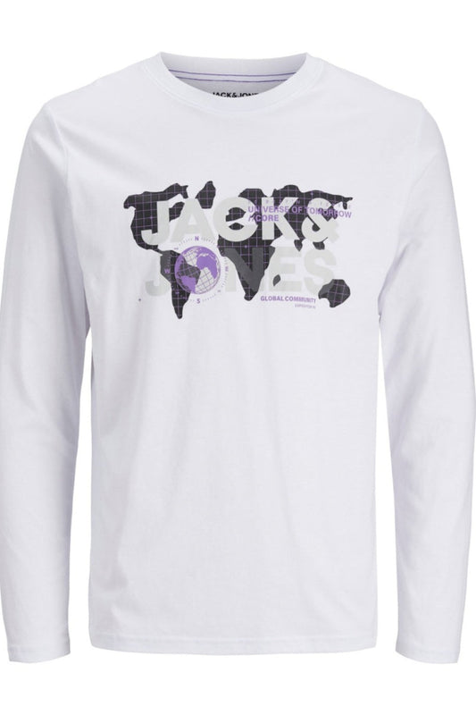 T-Shirt JCODUST Blanc manches longues