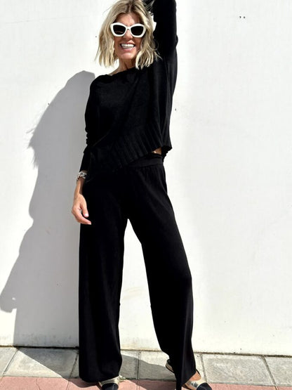 Ensemble de pull décontracté en tricot doux pour femmes