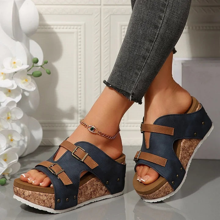 Sandales compensées orthopédiques pour un maintien confortable