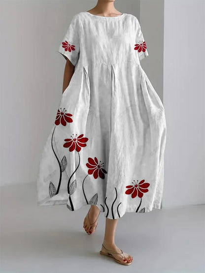 SABRINA | Robe Longue Fleurie Alliant Élégance Naturelle et Confort Optimal pour Tous Vos Moments Décontractés