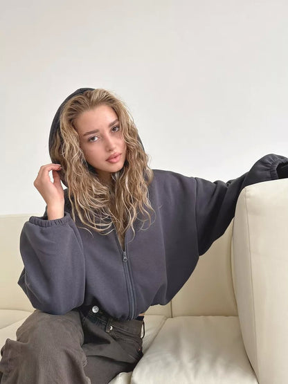 Veste à capuche sportive courte légère décontractée