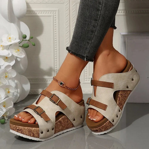 Sandales compensées orthopédiques pour un maintien confortable