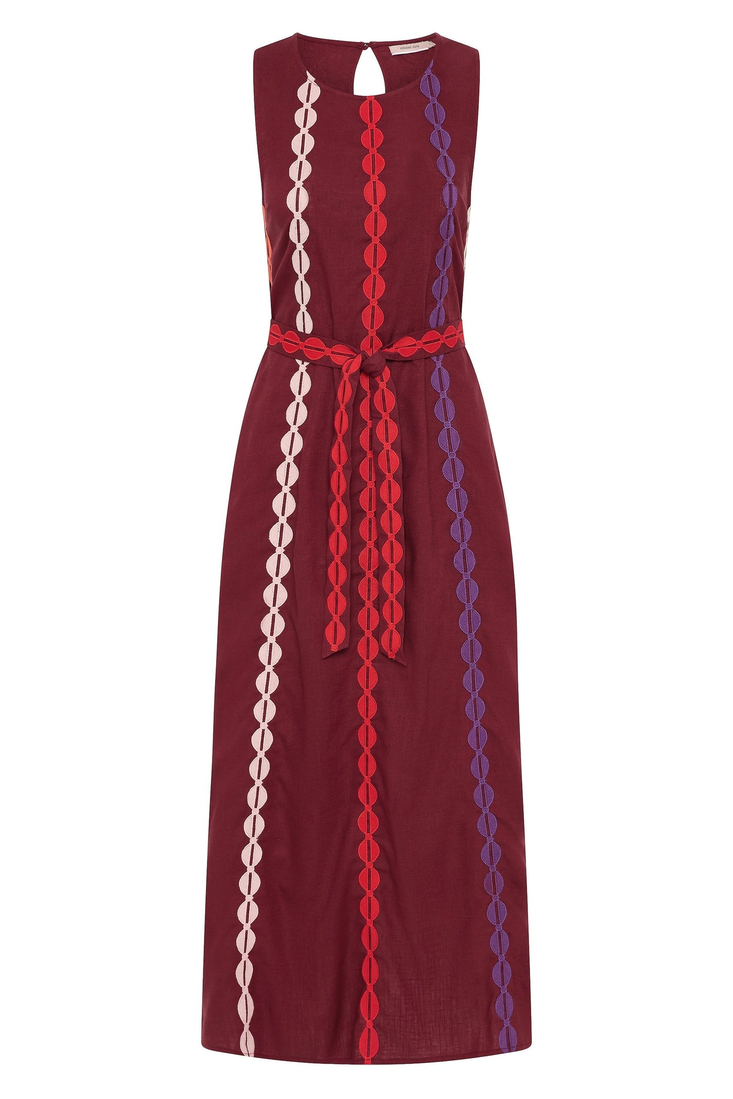 Robe mi-longue marron tabac pour femme
