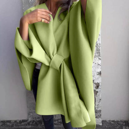 Cardigan long en maille confortable avec manches chauve-souris