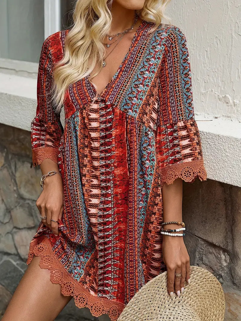 Robe Chic d'Été à Col V Profond