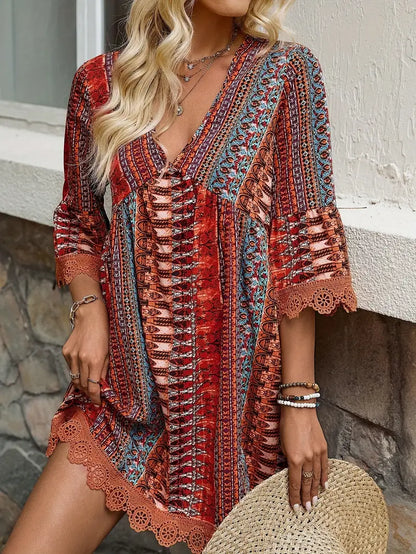 Robe Chic d'Été à Col V Profond