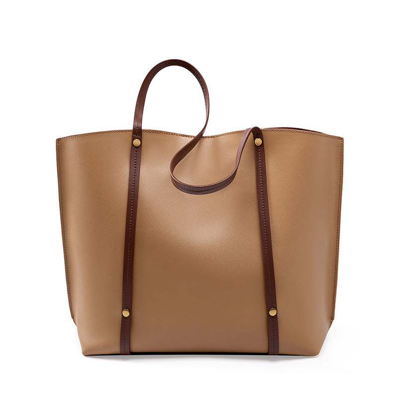 Sac fourre tout en cuir lisse