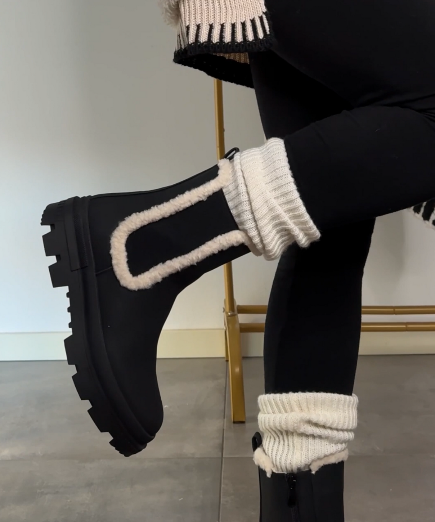 Bottes chelsea en cuir noir chic