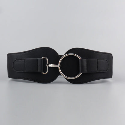 Ceinture large en cuir PU, simple et tendance