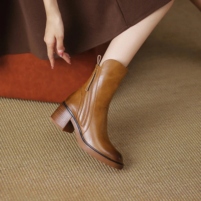 Bottes Cheville en Cuir Élégantes pour un Style Quotidien