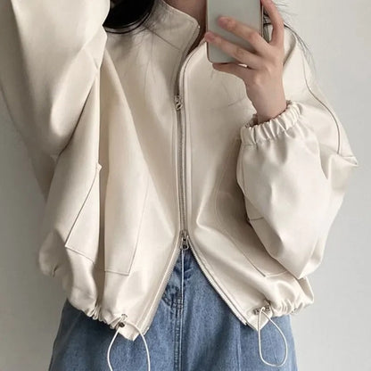 Veste en cuir PU personnalisée style Hip Hop