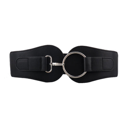 Ceinture large en cuir PU, simple et tendance
