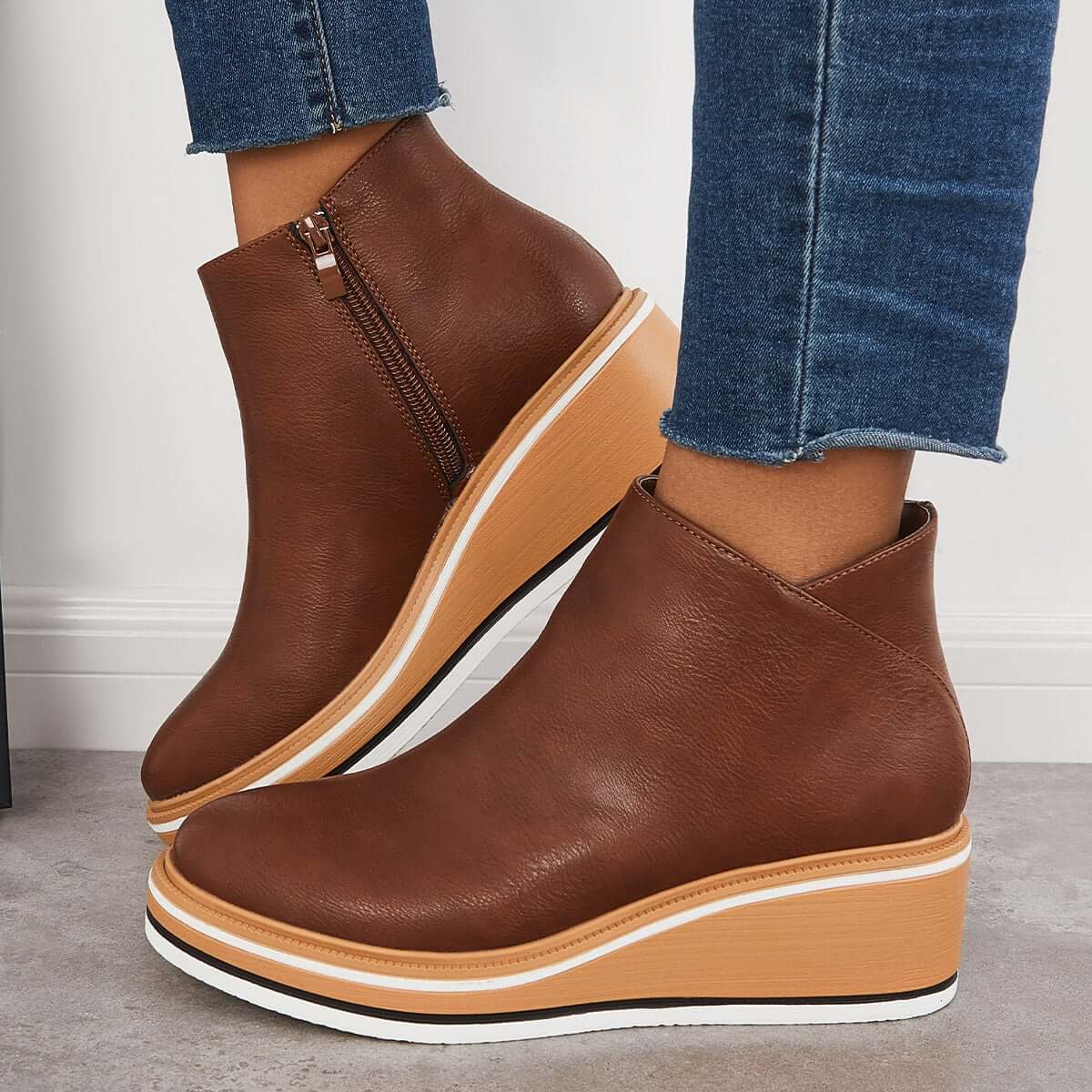 Bottes en cuir chics à la cheville pour un style quotidien