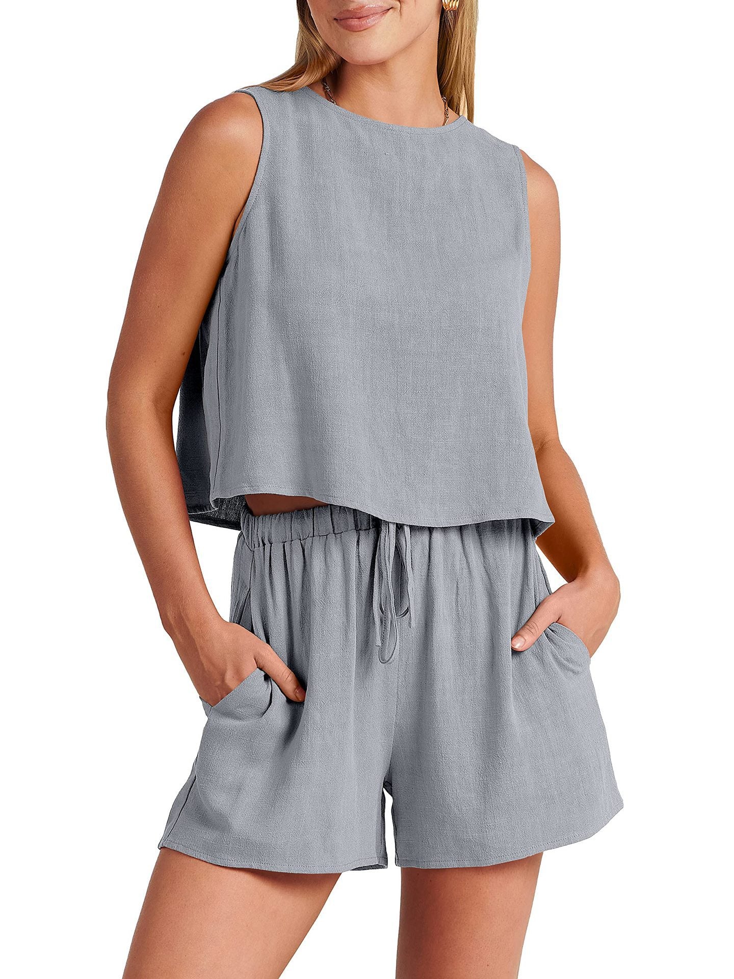 Ensemble Sans Manches À Haut Court Et Short Femmes