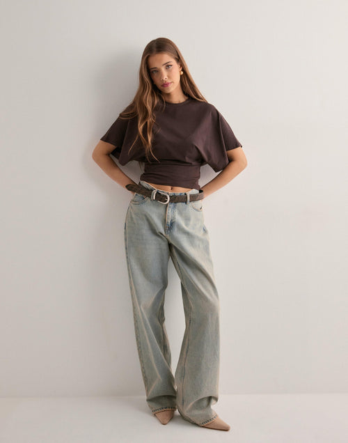 T-shirt en coton à manches larges décontracté