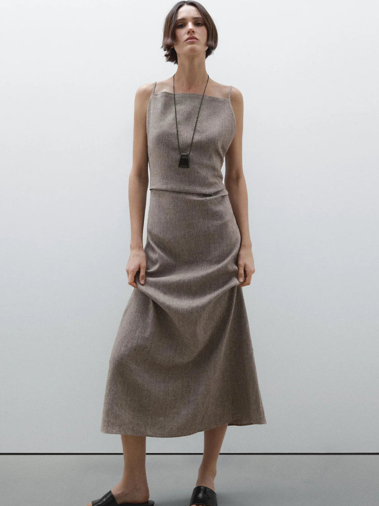 Robe longue en mélange de lin pour un style estival aéré