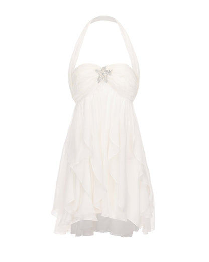 Robe à col licou fleurie