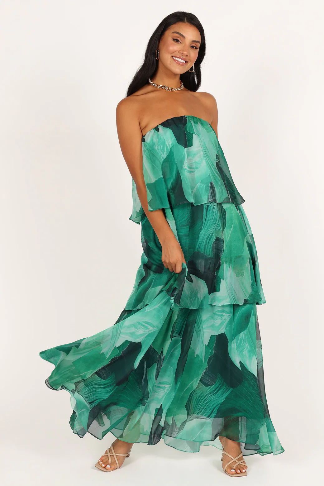 Pauline Laurent® | Robe maxi bustier multicouche