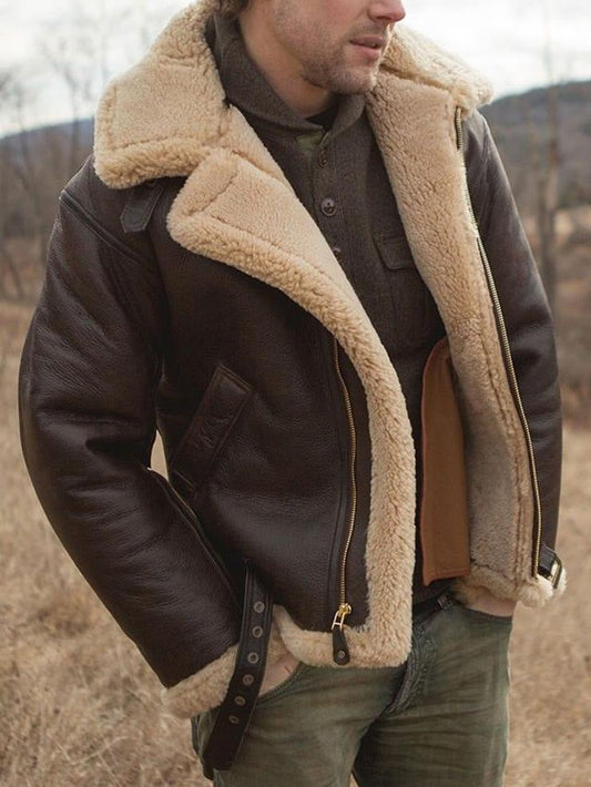 Stefan - Veste en cuir d’agneau véritable style premium