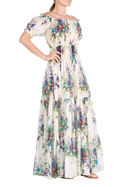 Pauline Laurent® | Robe maxi imprimée sans épaules