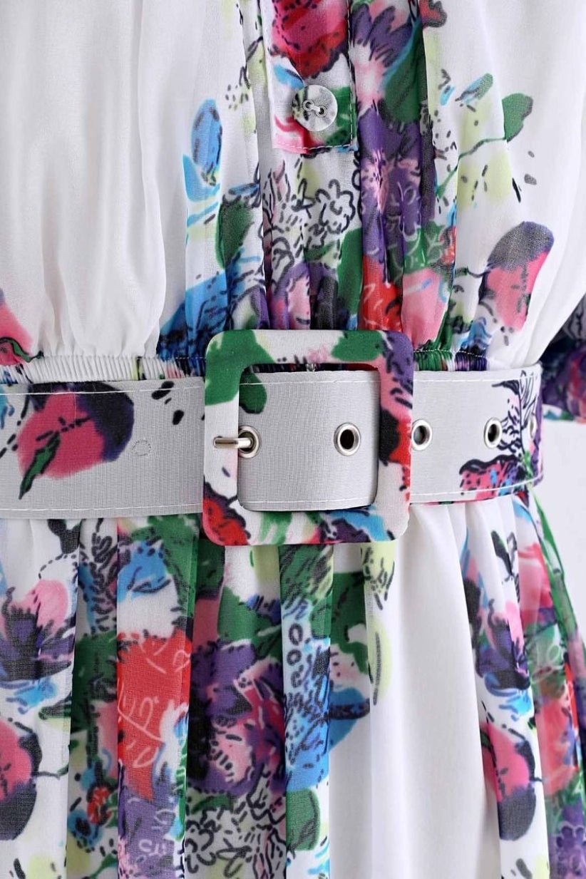 Pauline Laurent® | Robe maxi imprimée sans épaules
