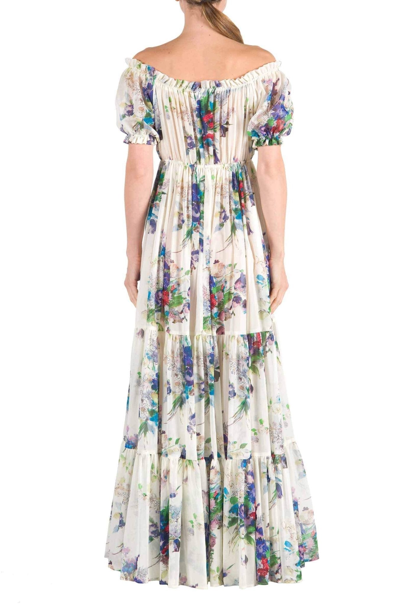Pauline Laurent® | Robe maxi imprimée sans épaules