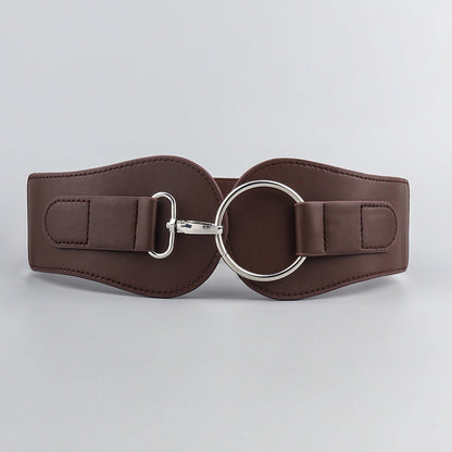 Ceinture large en cuir PU, simple et tendance