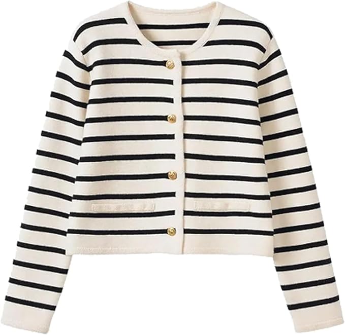 Pull tricoté rayé confortable pour les superpositions d'automne