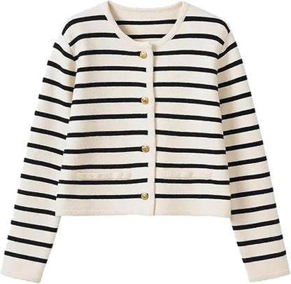 Pull tricoté rayé confortable pour les superpositions d'automne