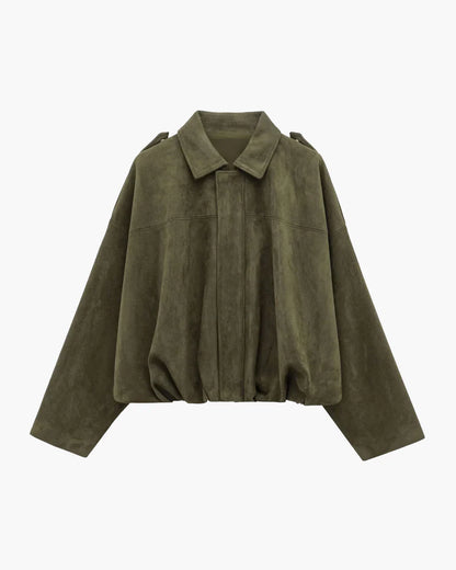 Blouson Aviateur en Daim pour Femme