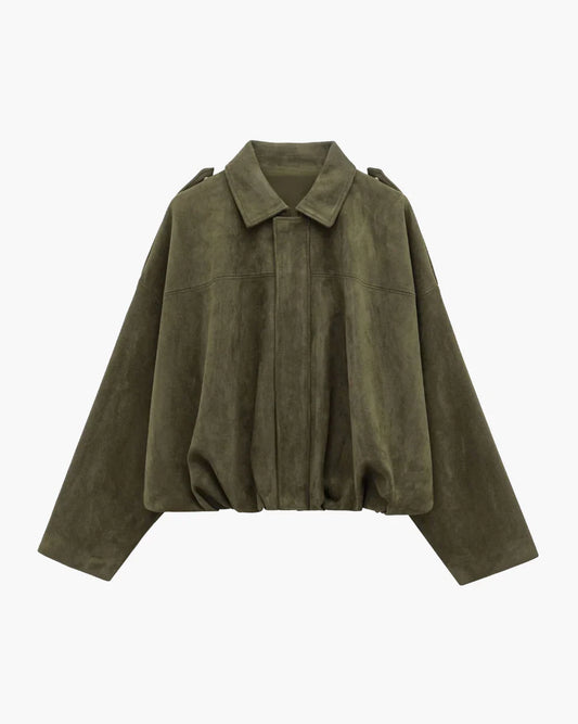 Blouson Aviateur en Daim pour Femme
